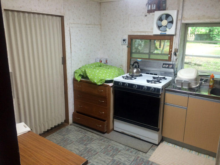 Former Cabin 2 kitchen side view